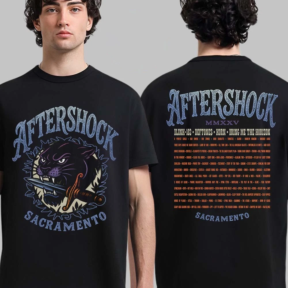 Aftershock Festival 2025 Sacramento California Sharp Tongue With Lineup Shirt