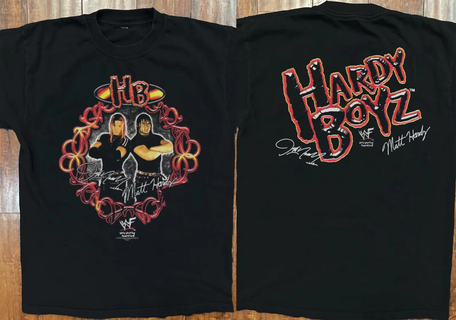 The Hardy Boyz Jeff Hardy Matt Hardy 1999 Tour Concert Unisex Black Shirt