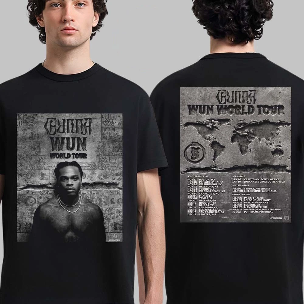 Gunna Wun World Tour 2025 2026 Official Photo Art With Schedule Dates Shirt