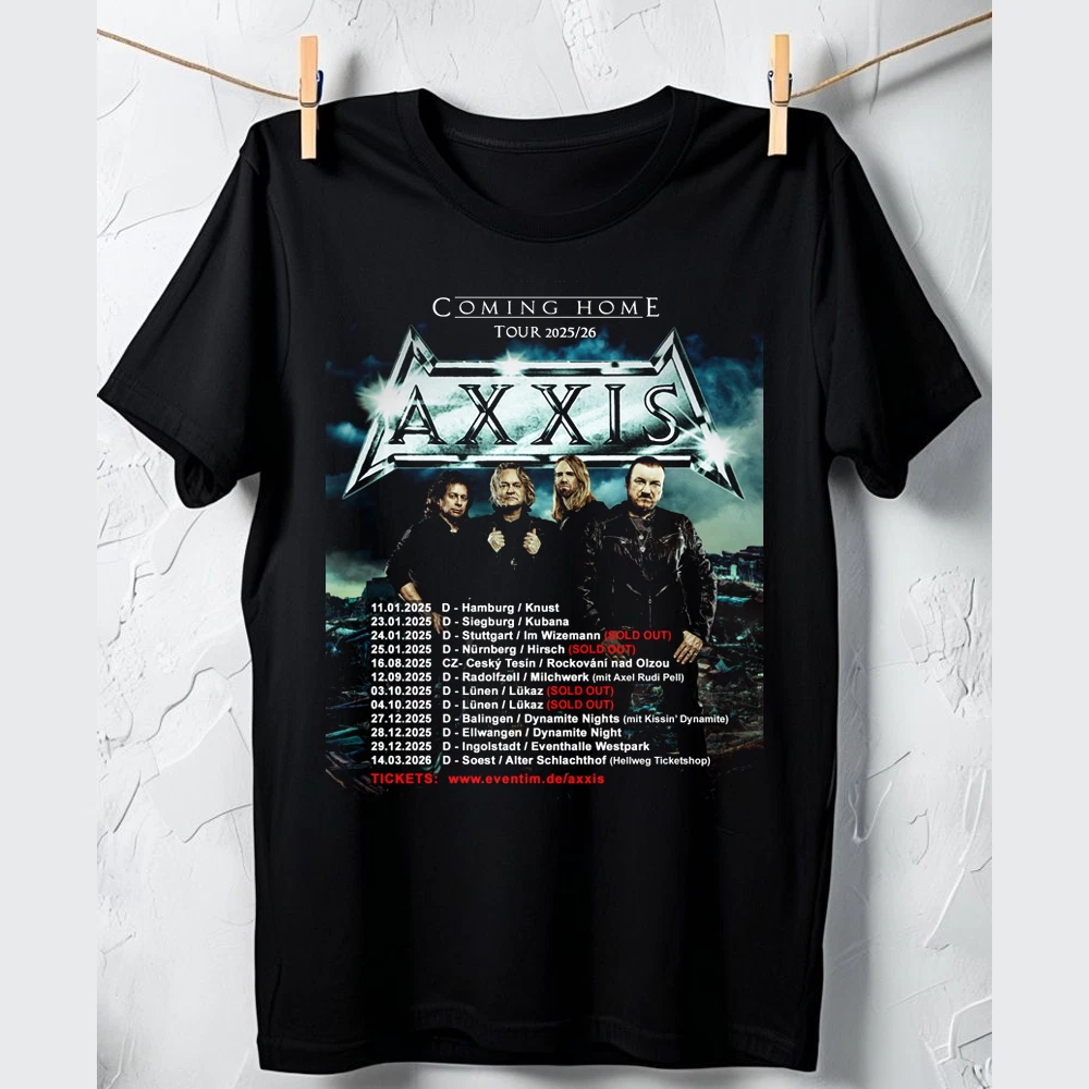 Axxis Band Coming Home 2025 2026 Tour Shirt Black Unisex