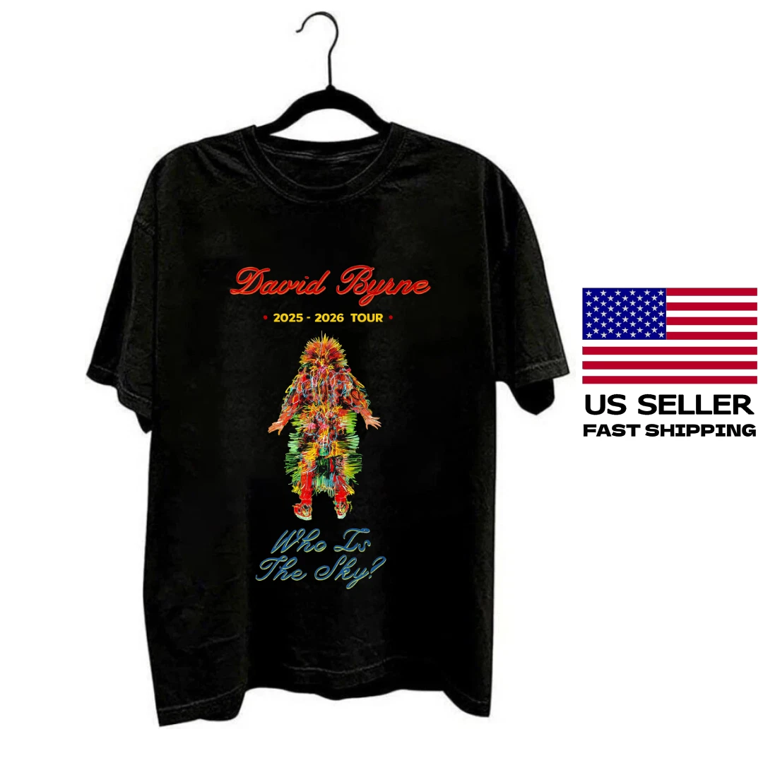 David Byrne Who Is The Sky 2025 Tour Green T Shirt