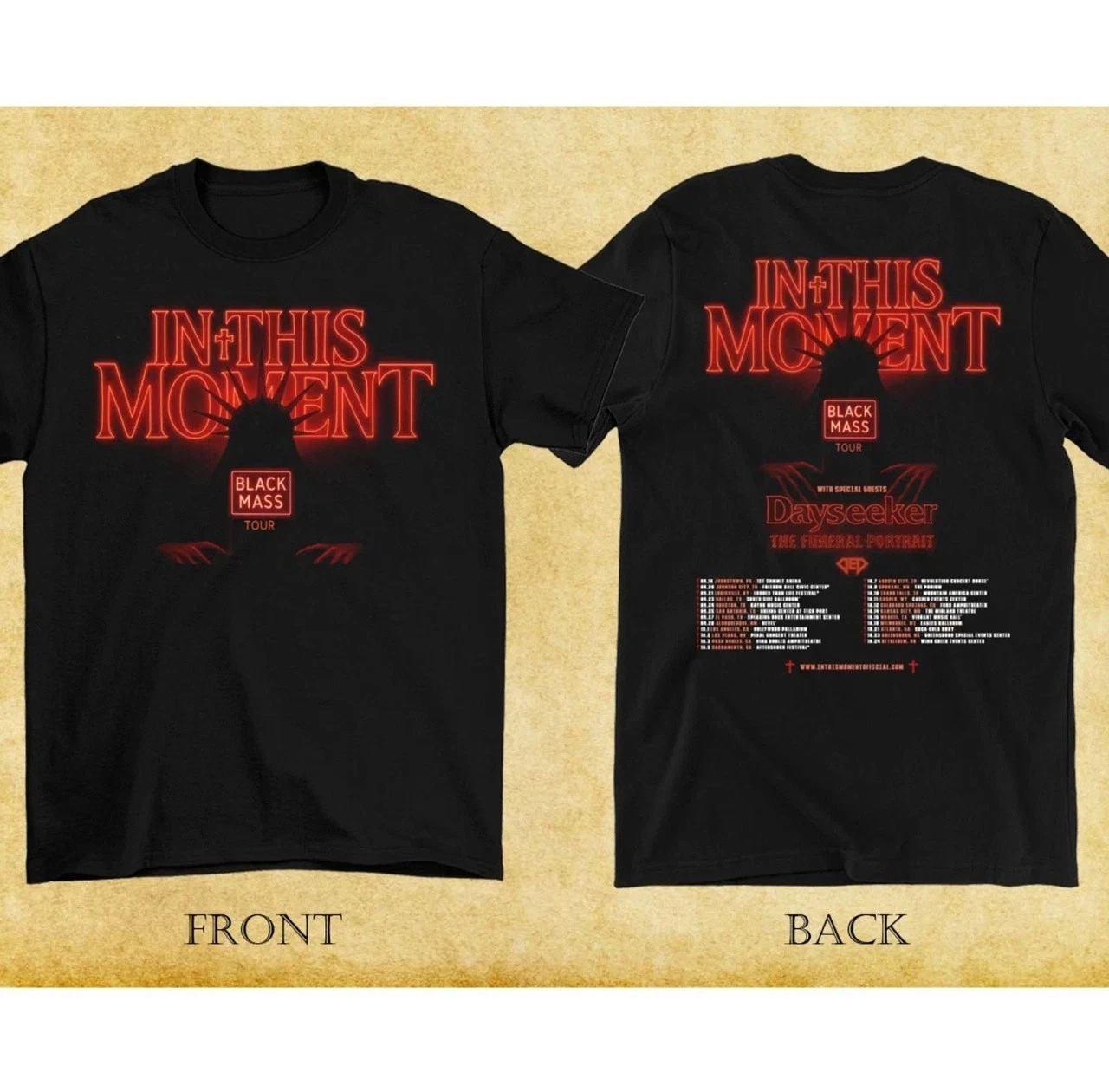 In This Moment Black Mass Tour 2023 Metal Band Shirt Reprint