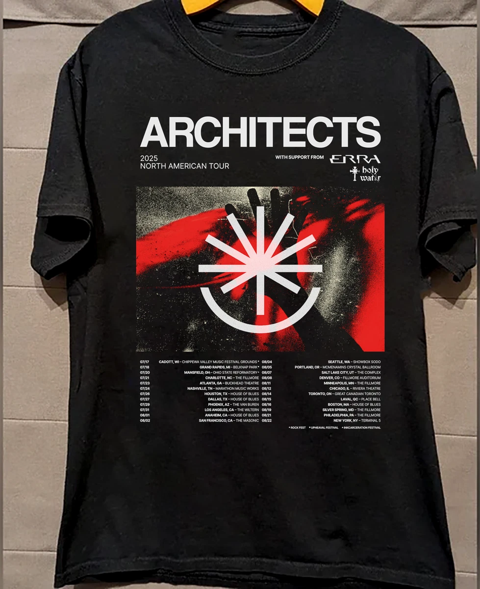 Architects Band 2026 Eu Tour Black Cotton T Shirt