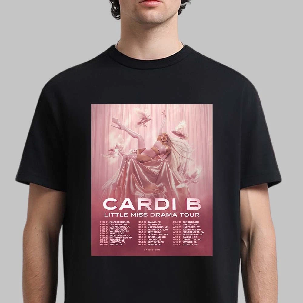 Cardi B Little Miss Drama Tour 2026 North America Schedule Dates Unisex Shirt