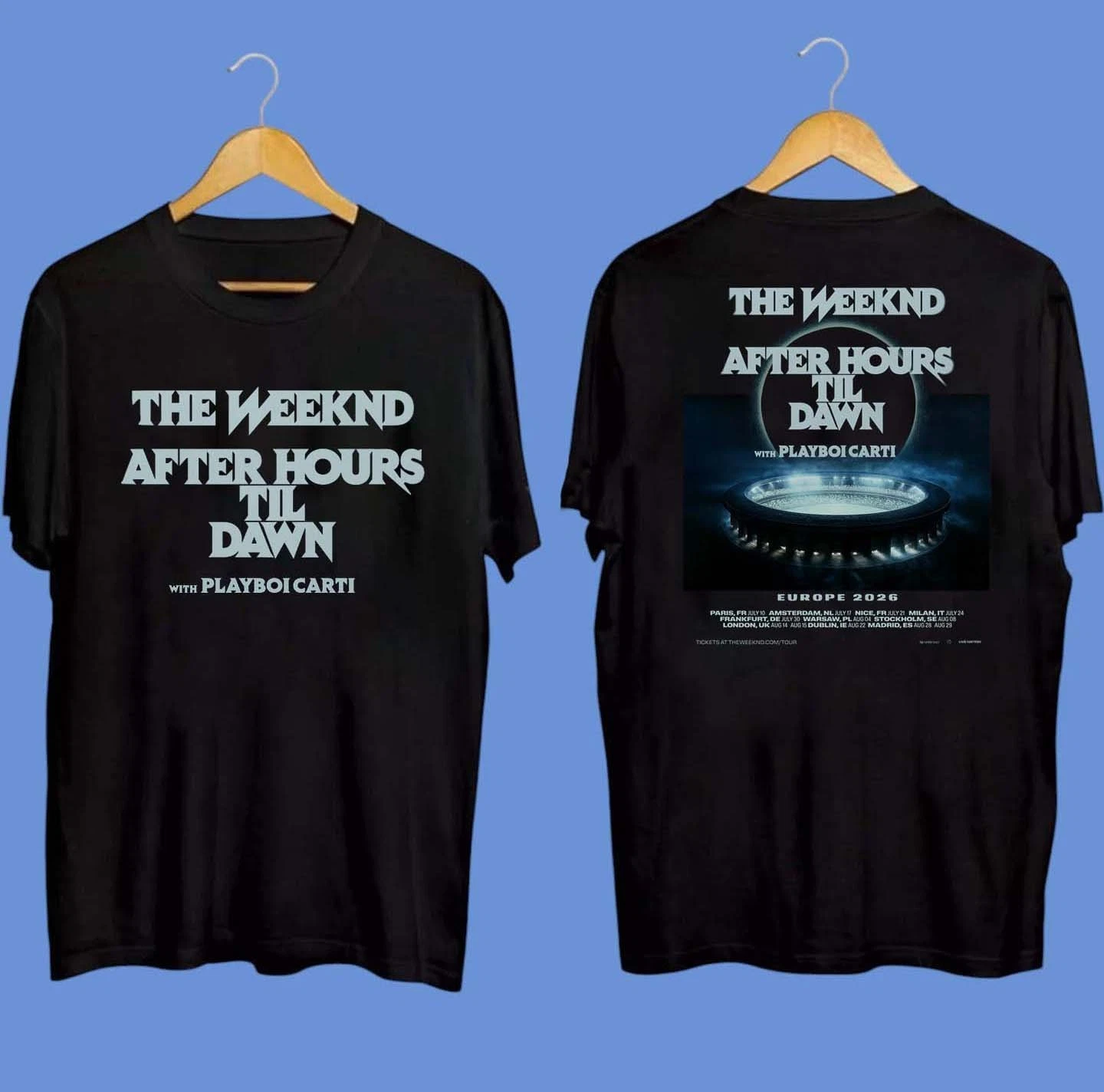 Playboi Carti The Weeknd 2026 Europe Tour Gift For Fans Unisex S-5Xl Shirt