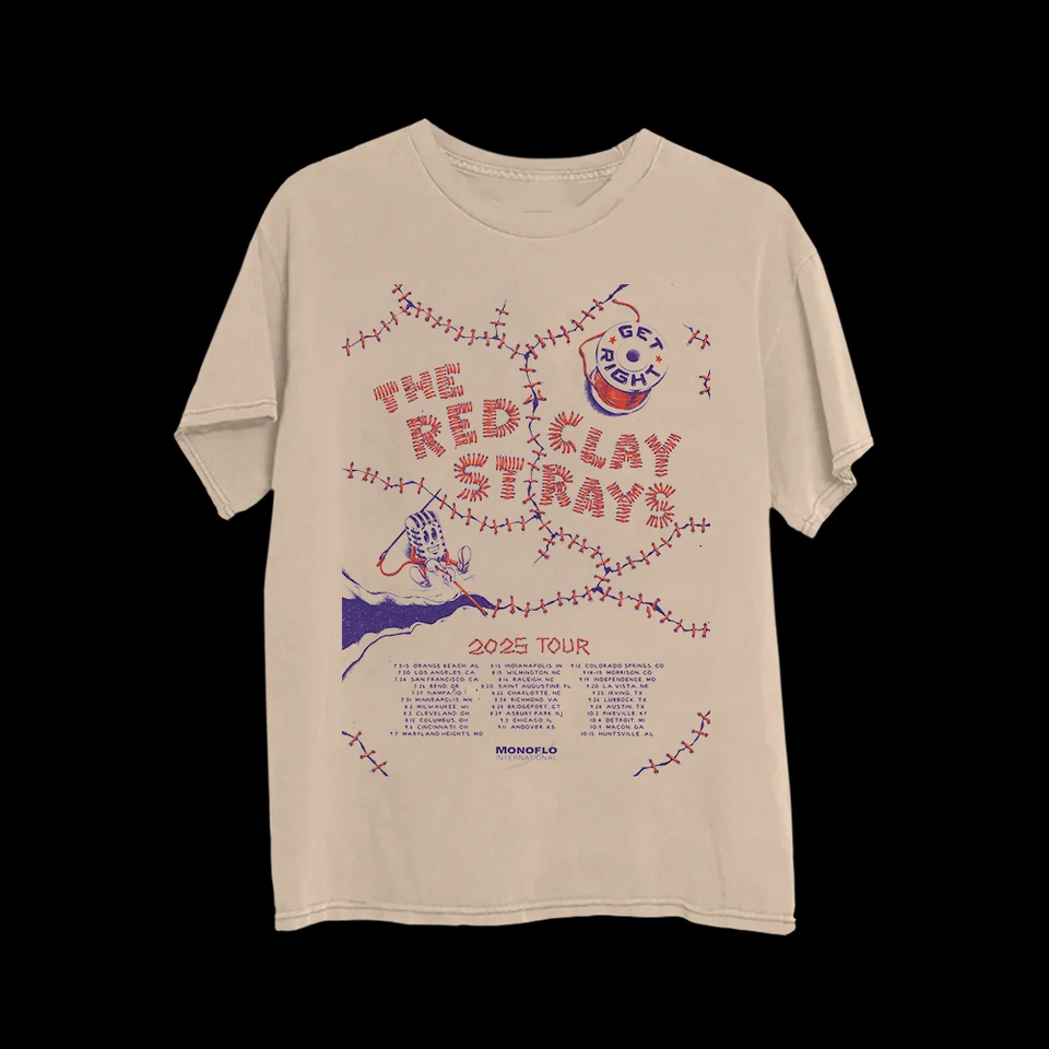 The Red Clay Strays Tour 2025 Fall Beige T Shirt