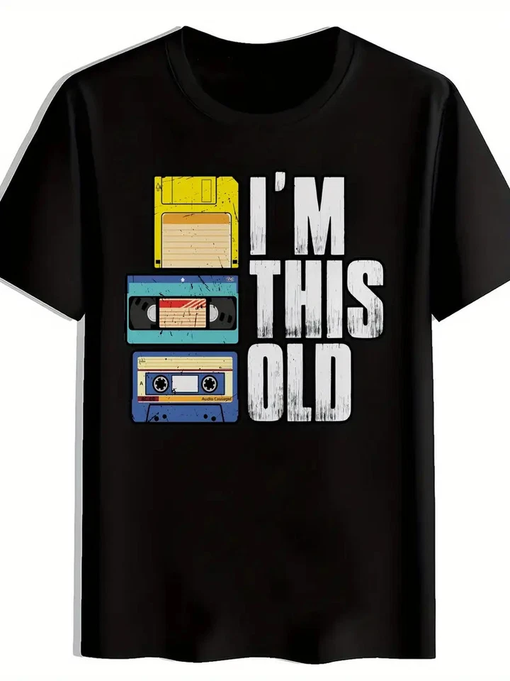 Vintage "I'M This Old" Cassette Graphic Shirt - Black