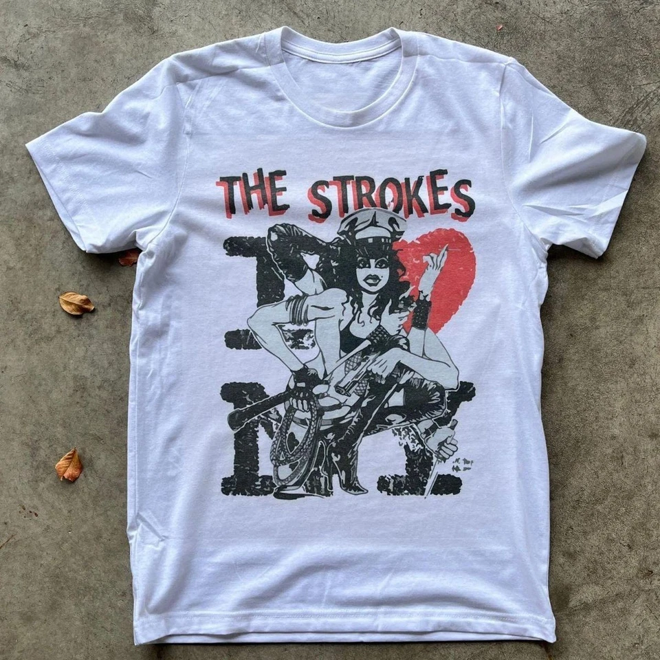 The Strokes Band Cotton White Shirt Full Size S To 5Xl