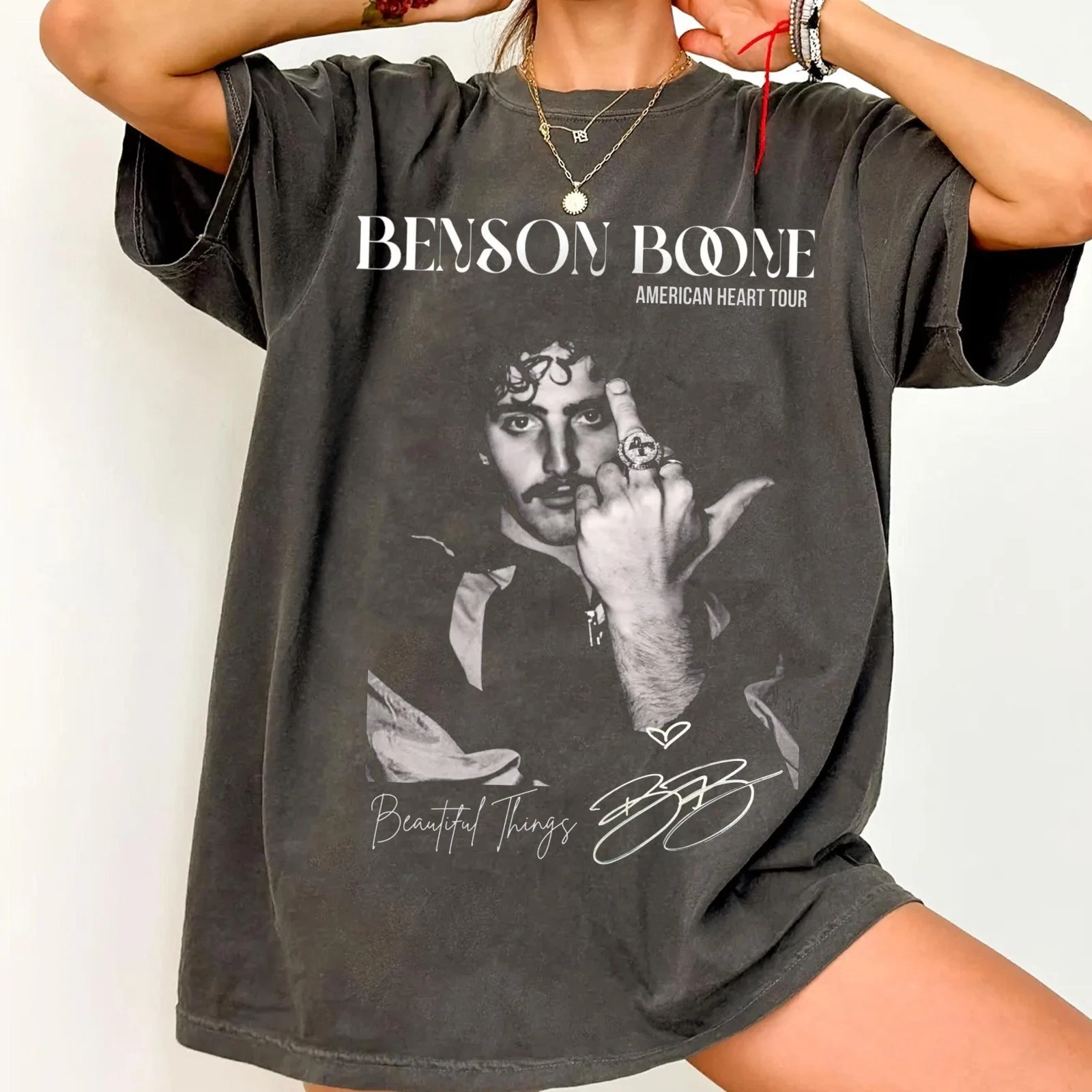 Benson Boone Middle Finger Music Tour Fan Shirt