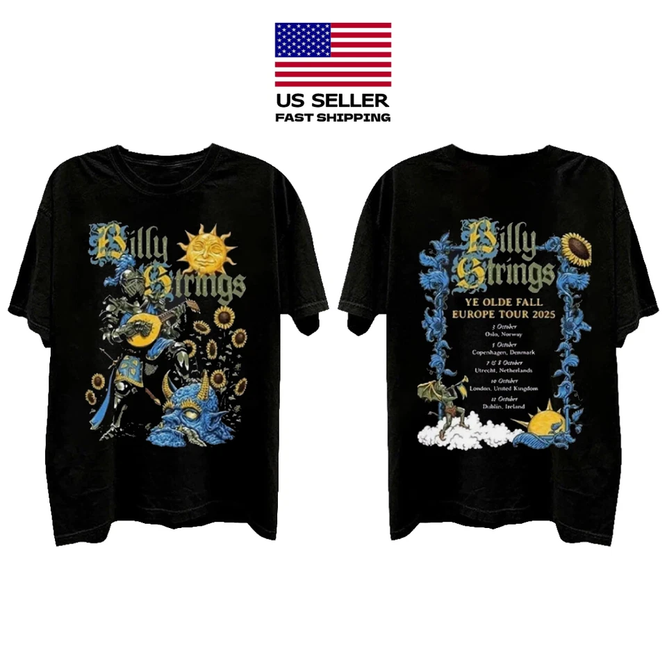 Billy Strings Europe Fall Tour 2025 Schedule Unisex Double Sided Shirt