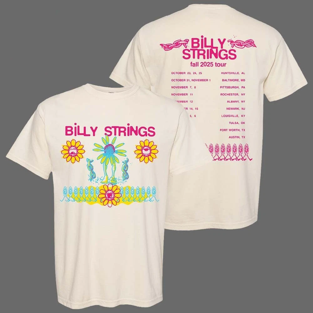 Billy Strings Fall 2025 Tour North American Merch Seeing Flower Shirt