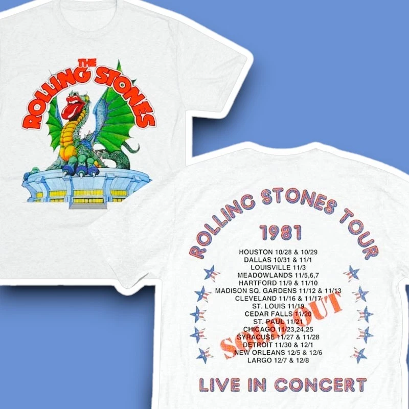 Rolling Stones Tour 1981 Live In Concert Retro Unisex Shirt