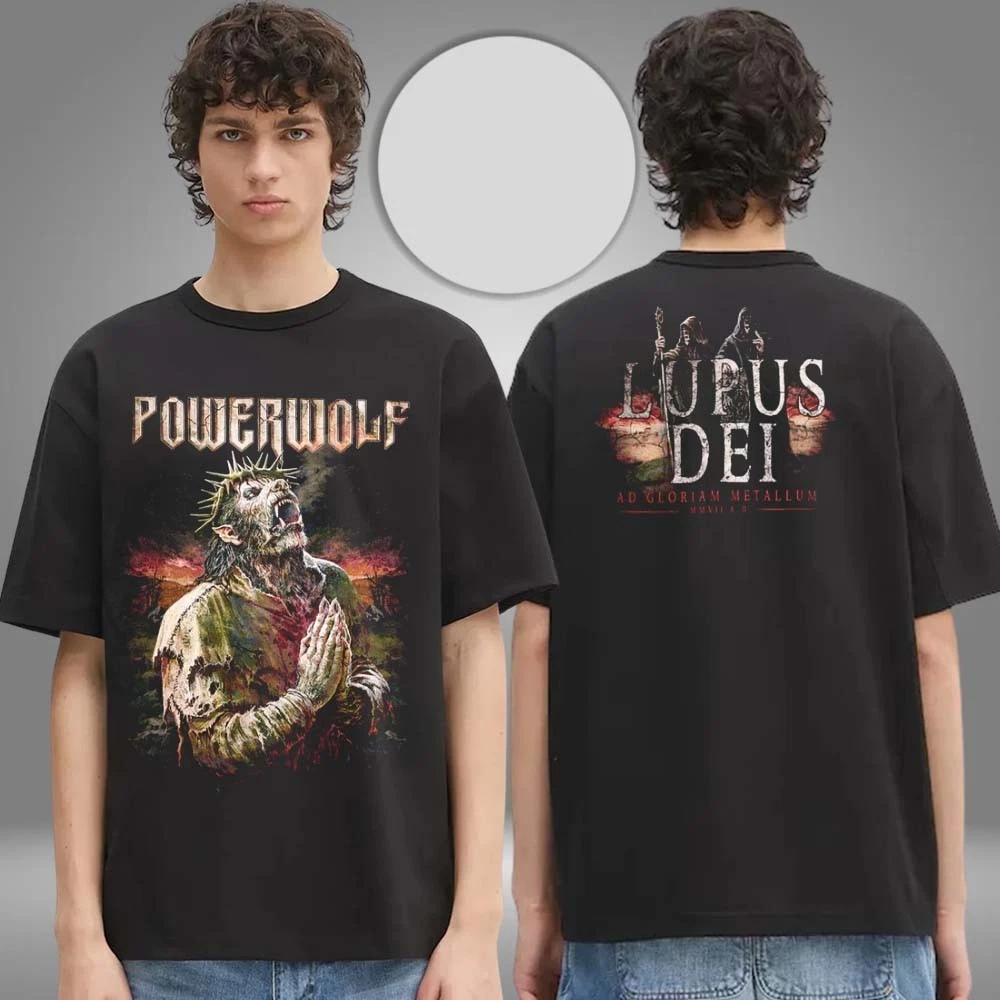 Powerwolf Merch Usa Tour Lupus Dei Anniversary Two Sided Unisex Shirt