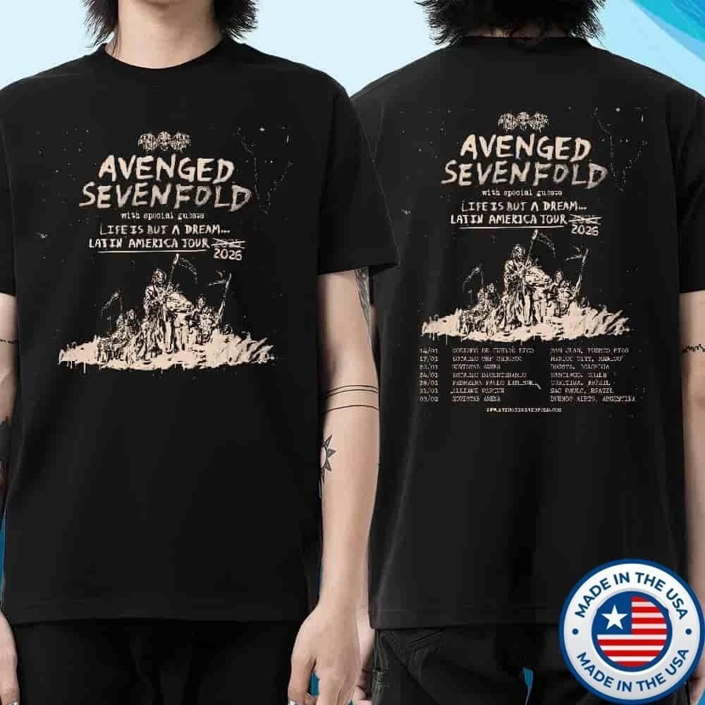 Avenged Sevenfold Latin America Tour 2026 Tour Dates Graphic Shirt