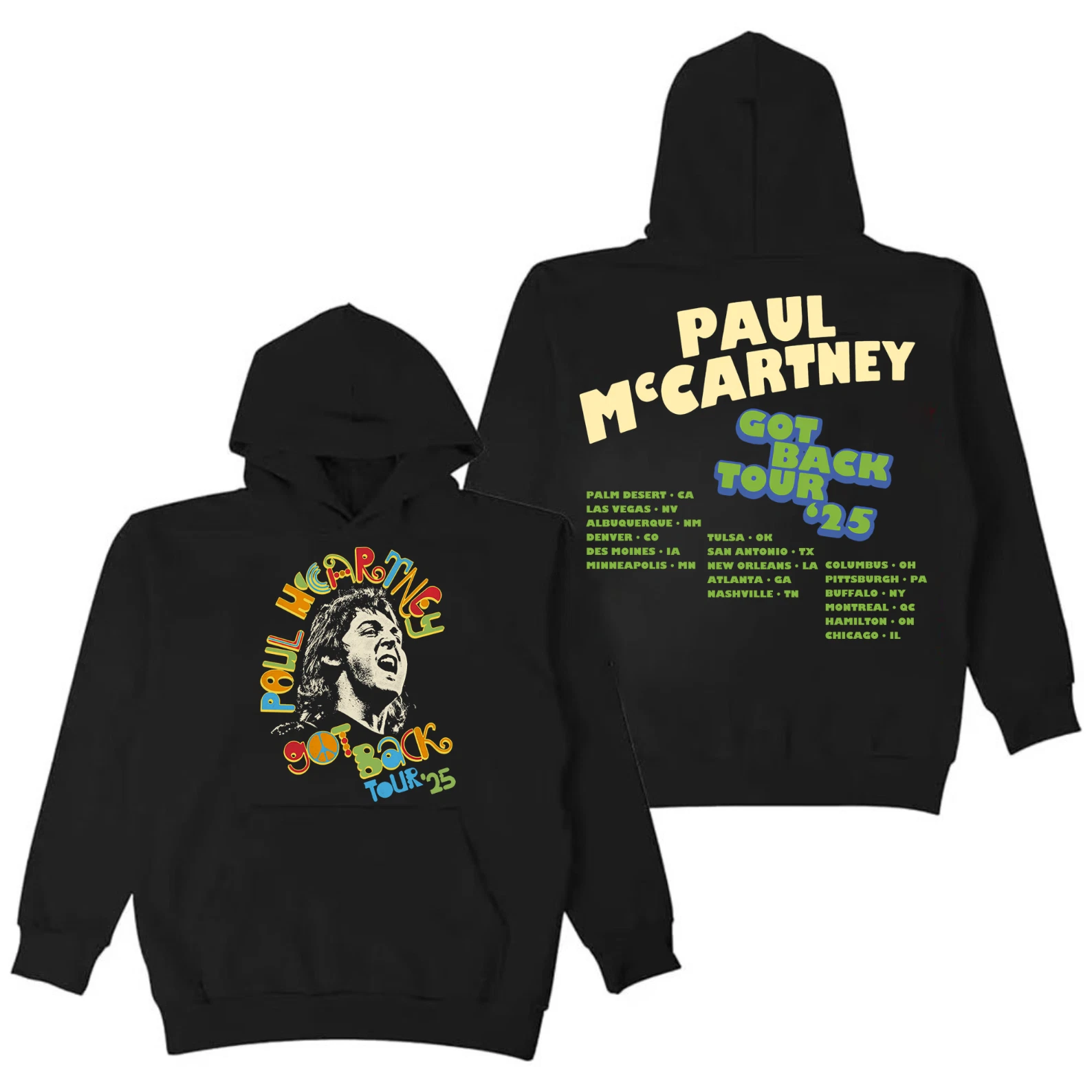 Paul Mccartney Got Back 2025 Peace Hoodie