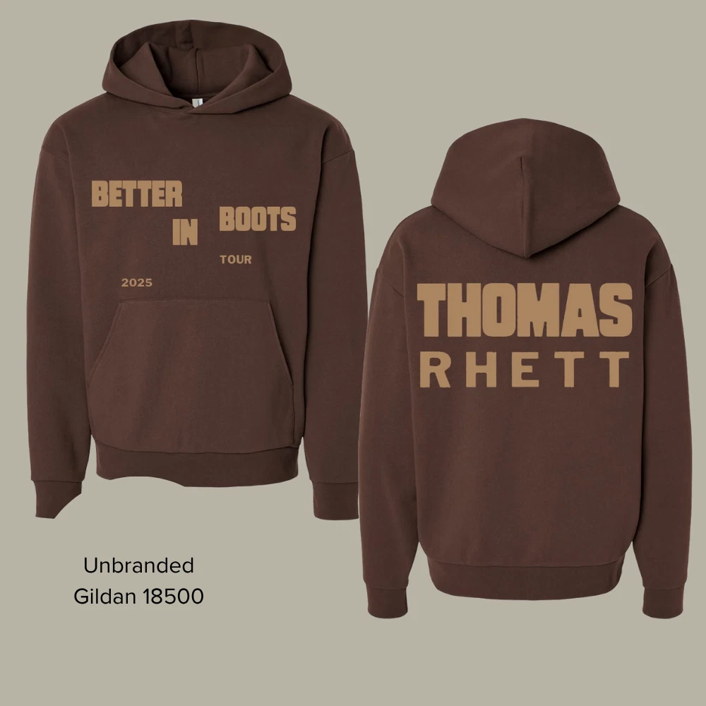 Thomas Rhett Staggered Better In Boots Brown Unisex Hoodie