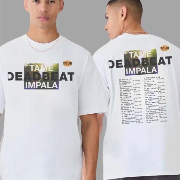 Tame "Impala Deadbeat Uk And Eu Tour 2026 Dates List Two Sided Shirt