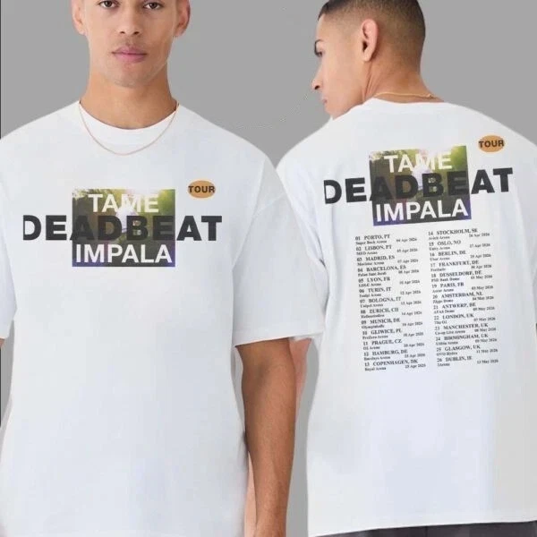 Tame 'Impala Deadbeat Tour 2026 Dates List Two Sided Shirt