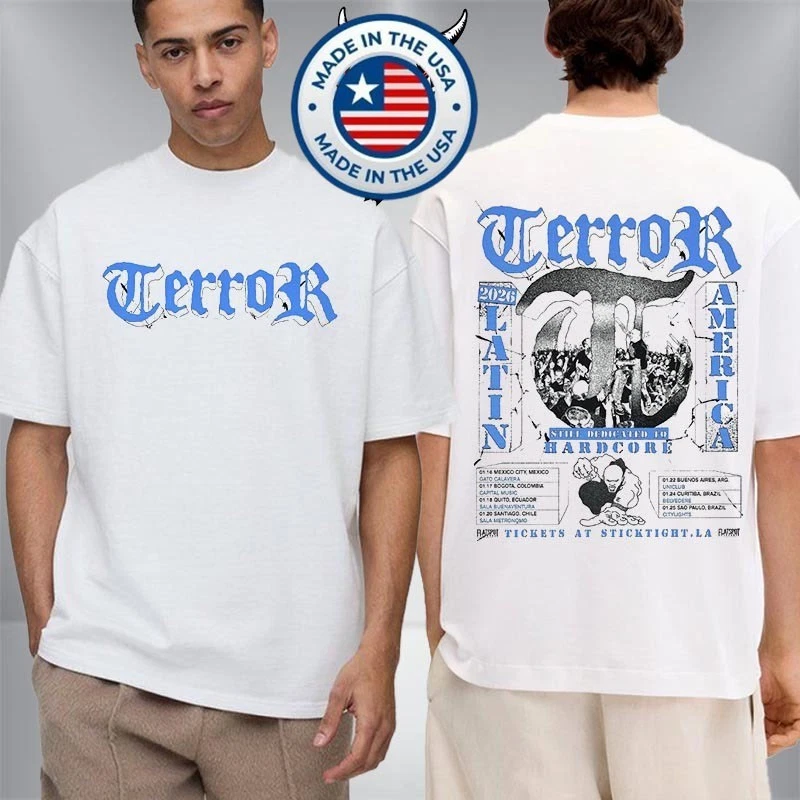 Terror Band Latin America 2026 Schedule Tour Dates Double Sided White Shirt