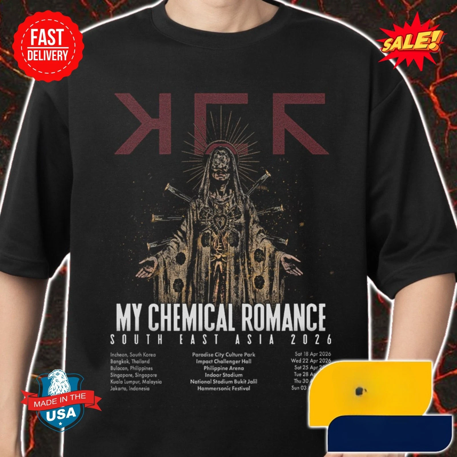 My Chemical Romance South East Asia 2026 Tour Poster Tour Dates Shirt