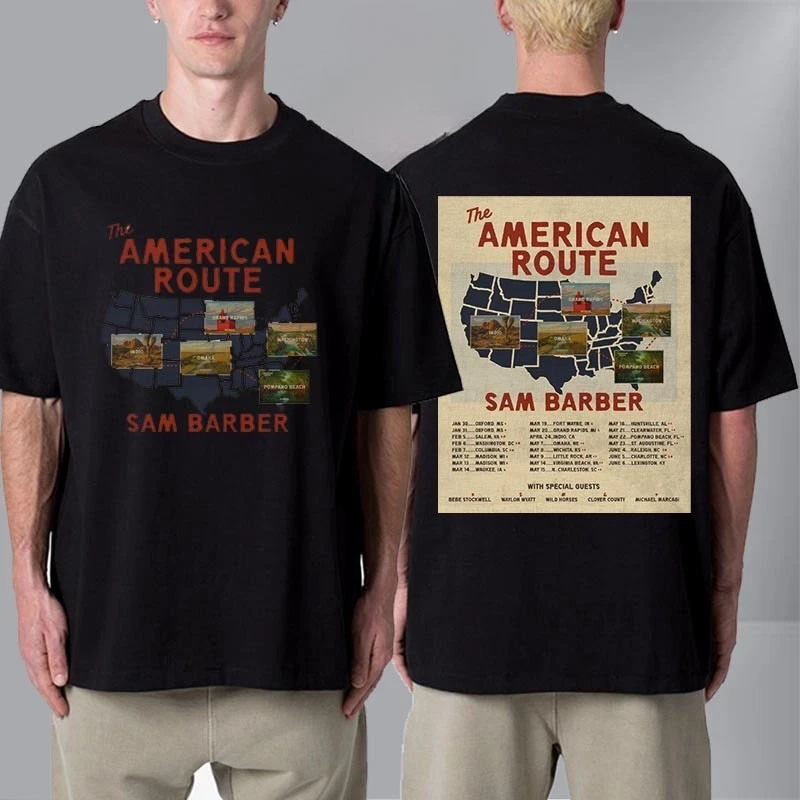 Sam Barber The American Route Tour 2026 Schedule Tour Dates Unisex T Shirt