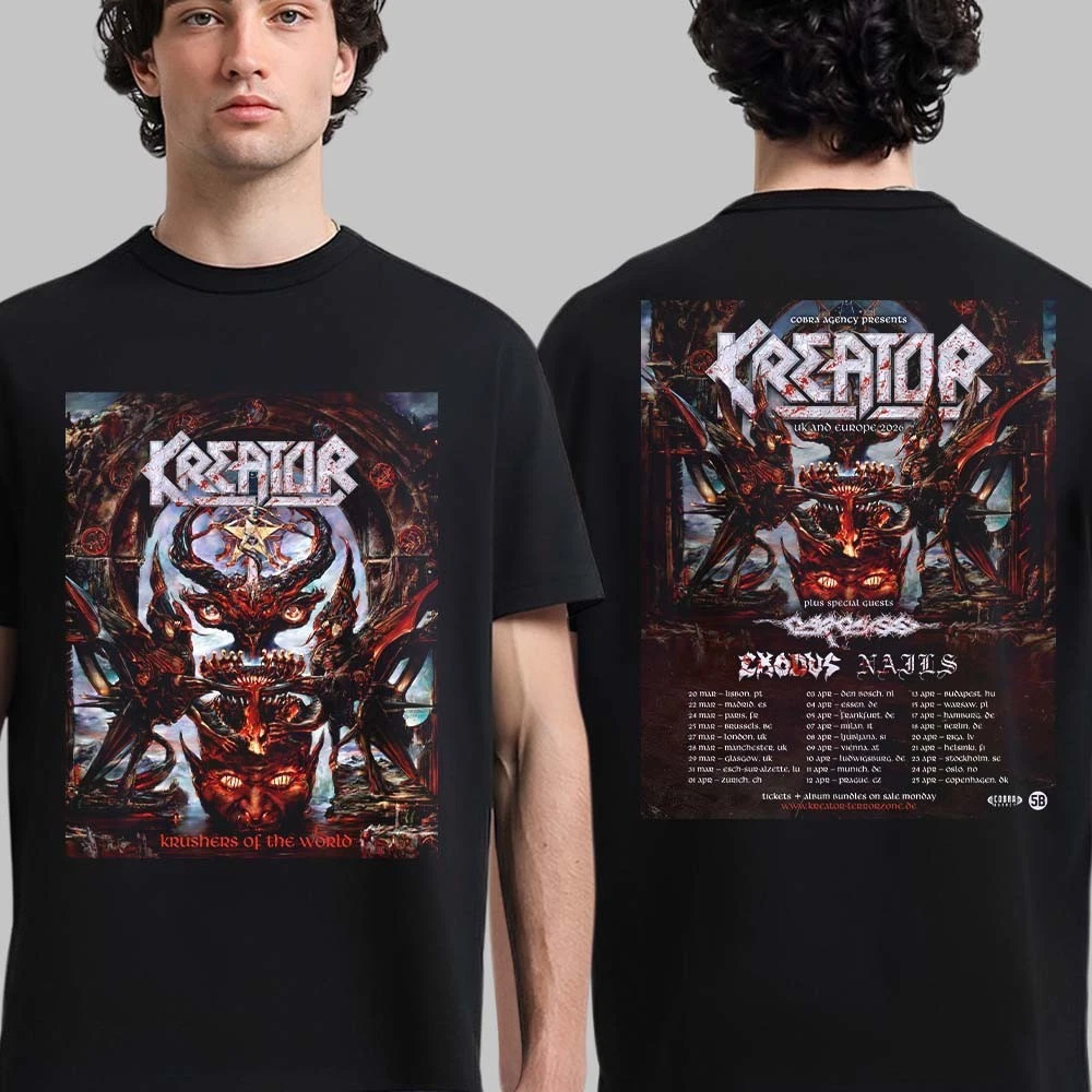 Kreator Krushers Of The World Uk And Europe 2026 Tour Shirt
