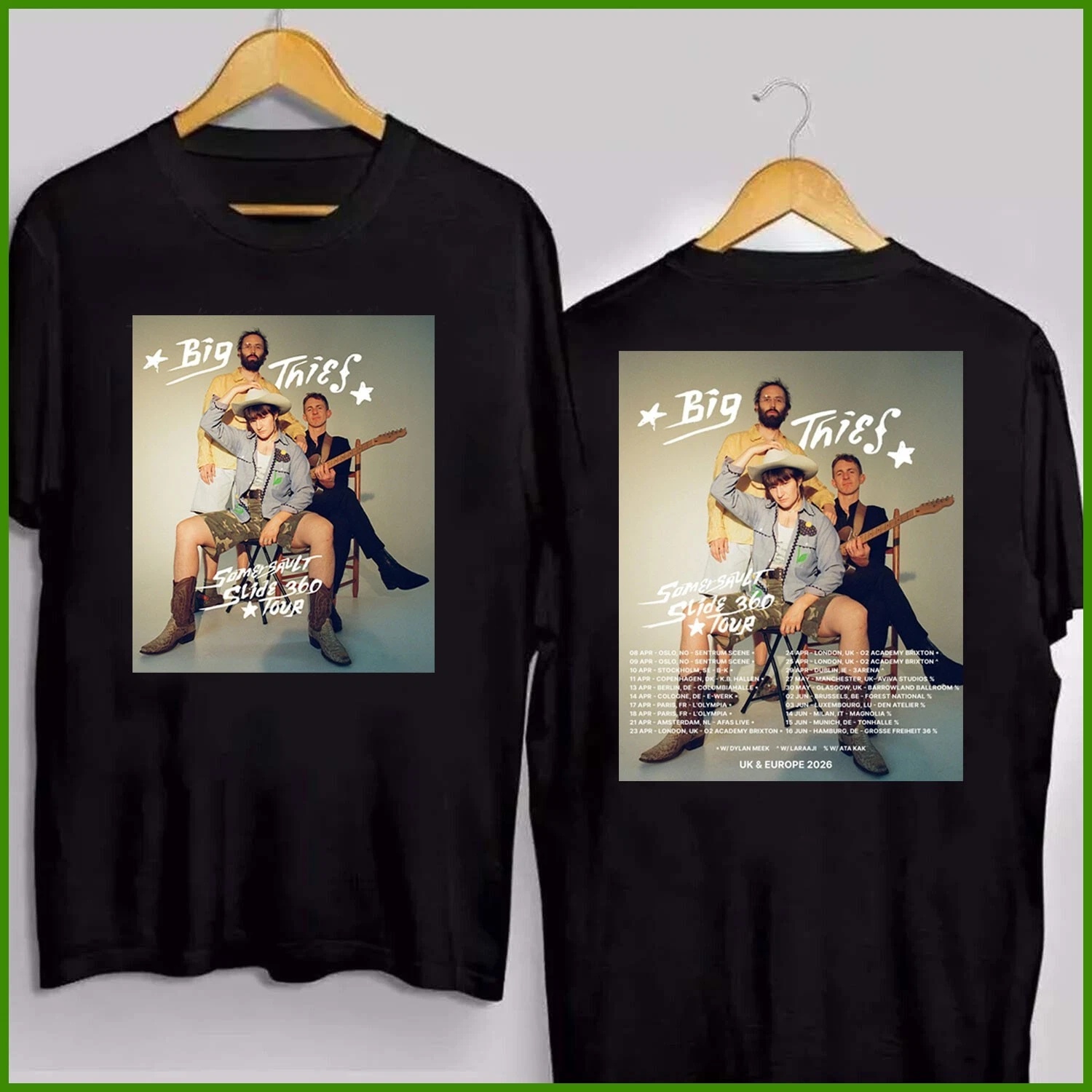 Big Thief Somersault Slide 360 Tour 2026 Tour Dates Tshirt Black
