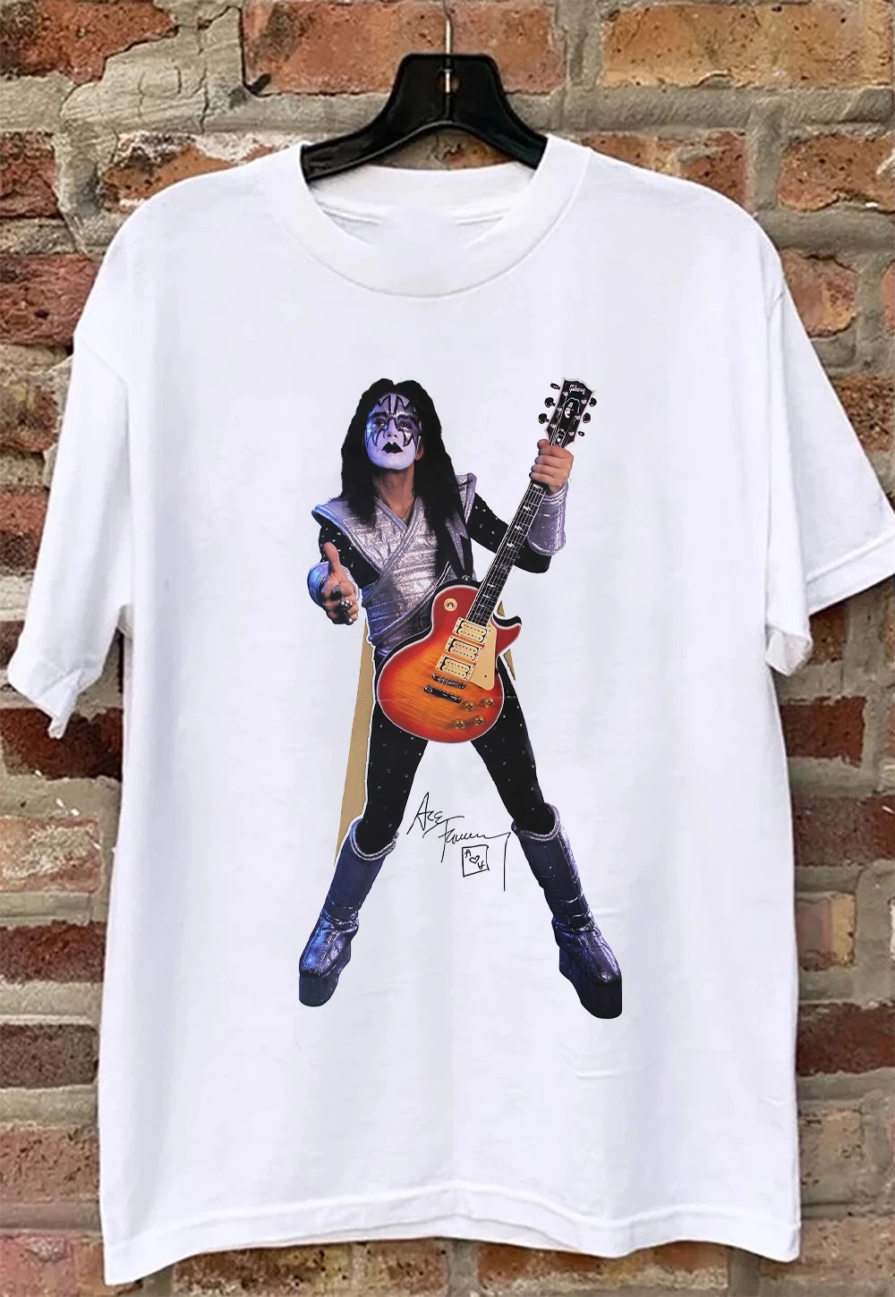 Rare Ace Frehley Signature White Shirt Full Size S-5Xl