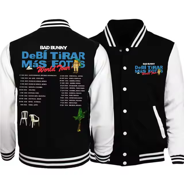 Bad Bunny Dtmf World Tour 2025-2026 Baseball Jacket