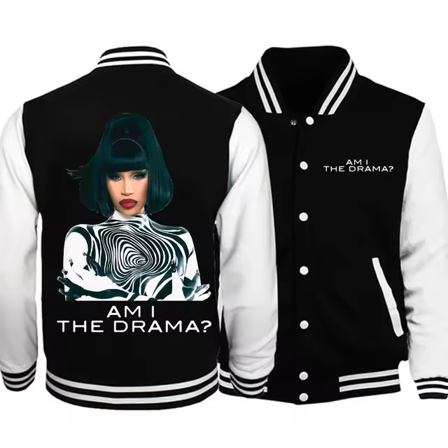 Cardi B Little Miss Drama Tour 2026 Baseball Uniform Hoodie Jacket