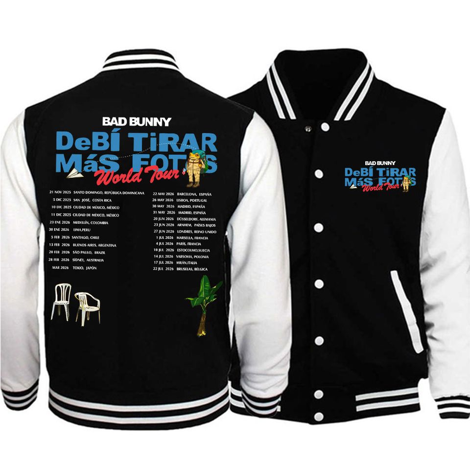 Bad Bunny Dtmf World Tour 2026 Baseball Jacket