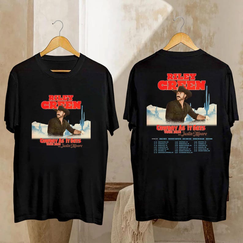 Riley Green Cowboy As It Gets Tour 2026 Shirt