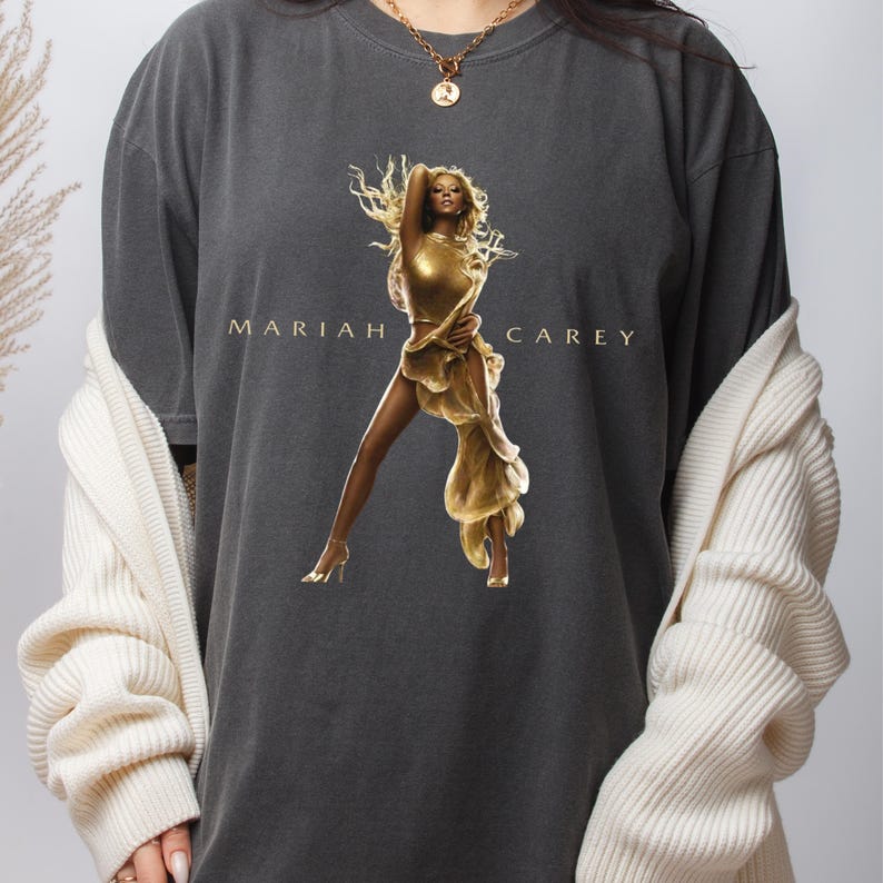 Mariah Carey Gold Goddess Graphic Shirt: 90S Pop Diva Concert Shirt