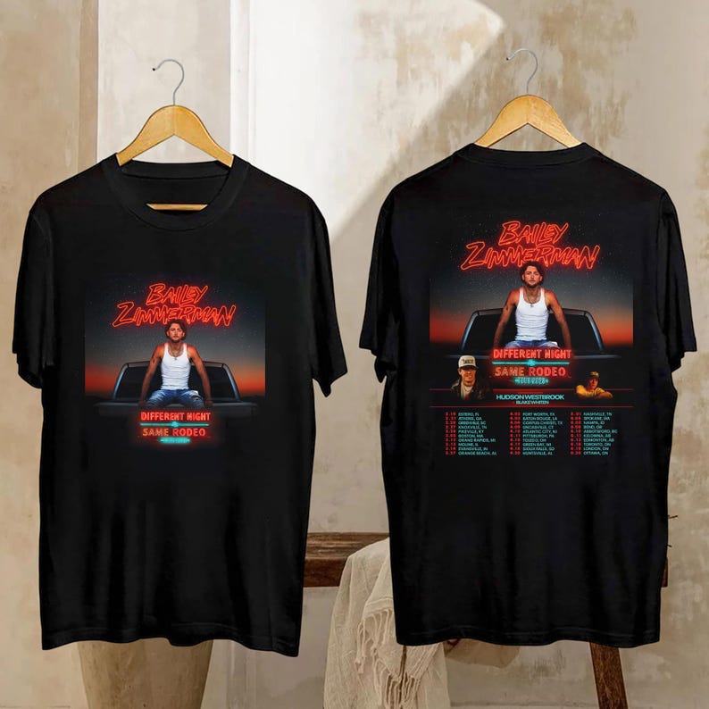 Bailey Zimmerman Different Night Same Rodeo Tour 2026 Shirt, Bailey Zimmerman Fan Gift