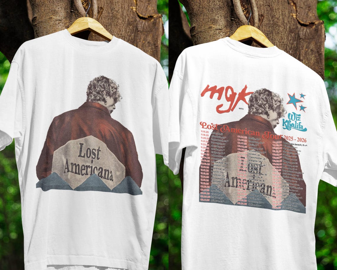 Machine Gun Kelly Lost American Tour 2025 -2026 Shirt White Pop Rock