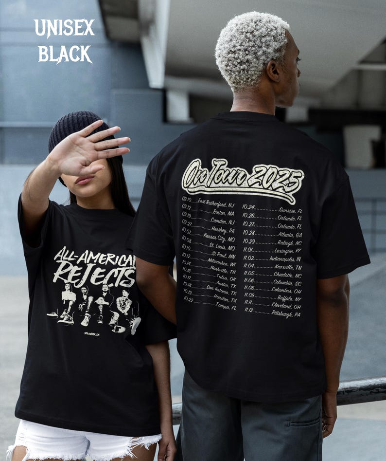 The All-American Rejects Tour 2025 Shirt - Pop Rock Concert Shirt Unisex