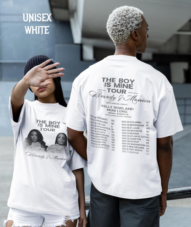 The Boy Is Mine Tour Brandy Monica Concert Merch 2025 Shirt White