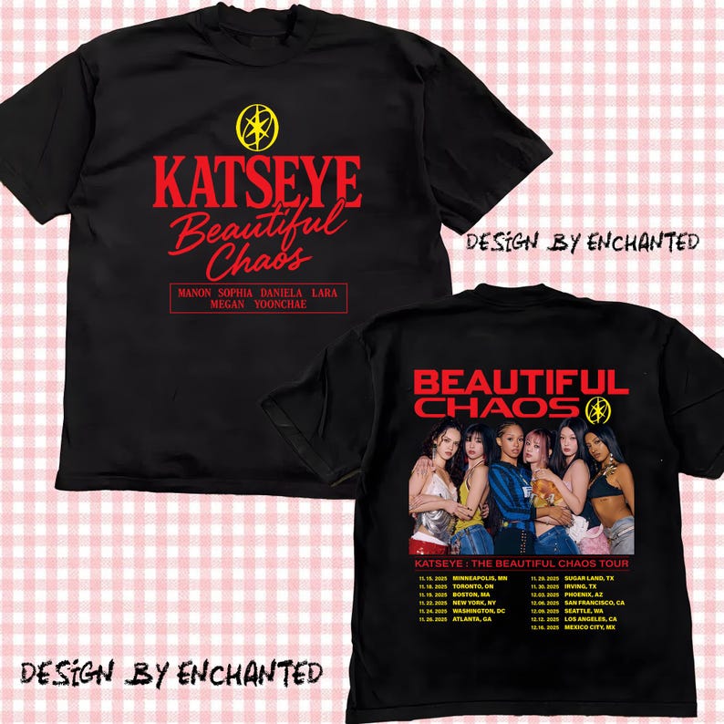 Katseye The Beautiful Chaos Tour 2025 Shirt Black