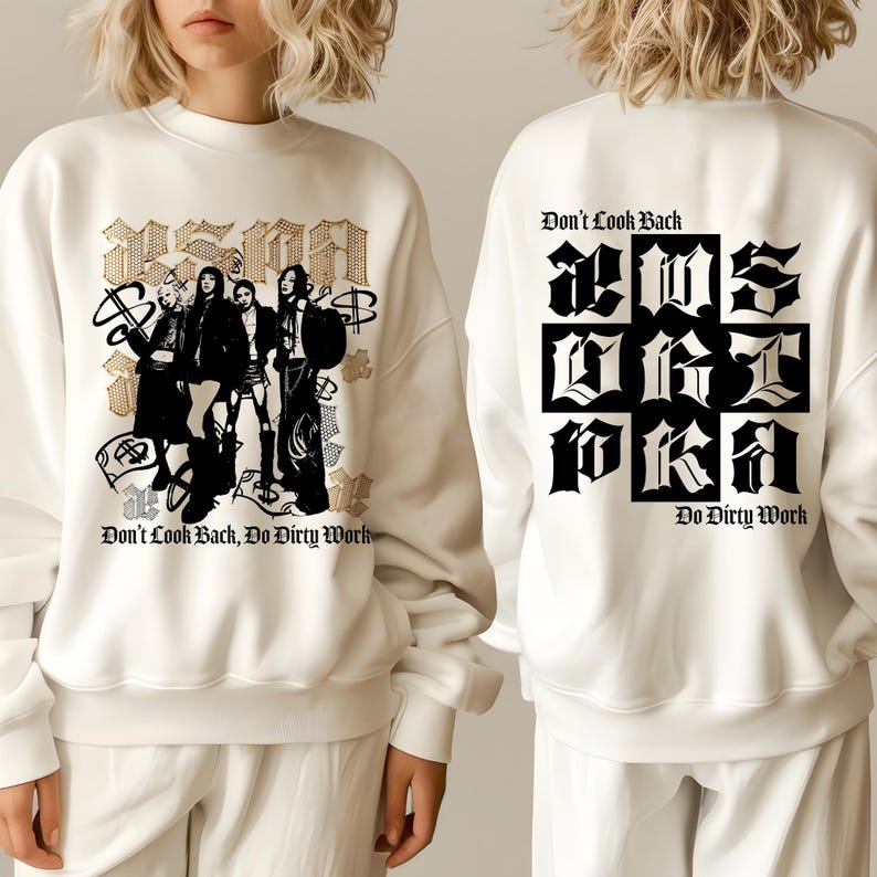 Retro Aespa Dirty Work Sweatshirt White