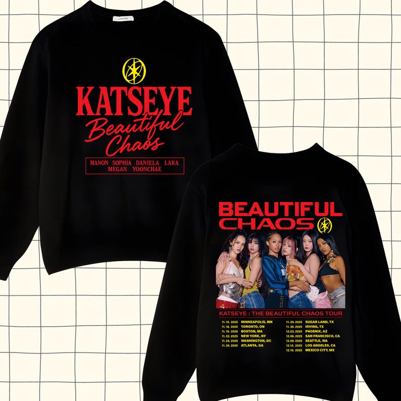 Retro Katseye The Beautiful Chaos Tour Kpop Sweatshirt