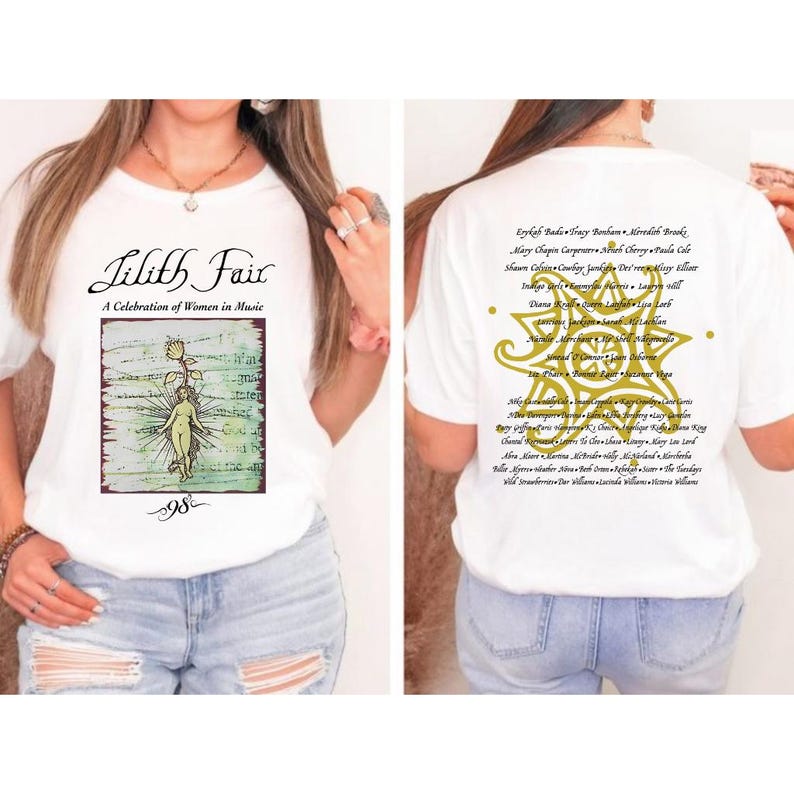 Vintage 1998 Lilith Fair Shirt  Double Sided Print