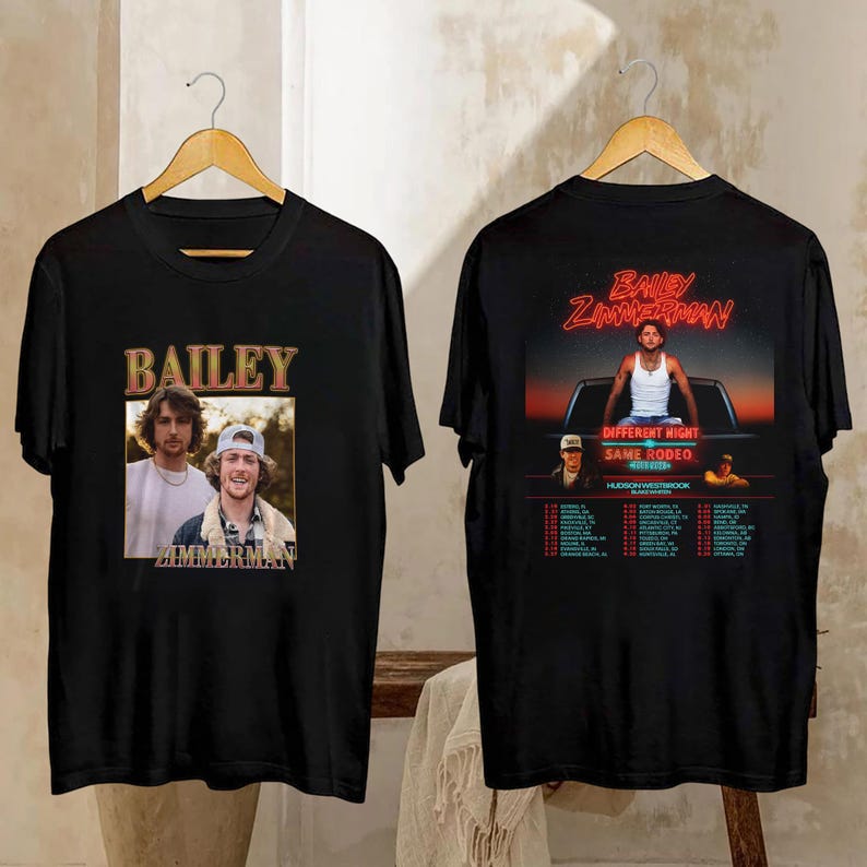 Tour 2026 Bailey Zimmerman Different Night Same Rodeo Shirt