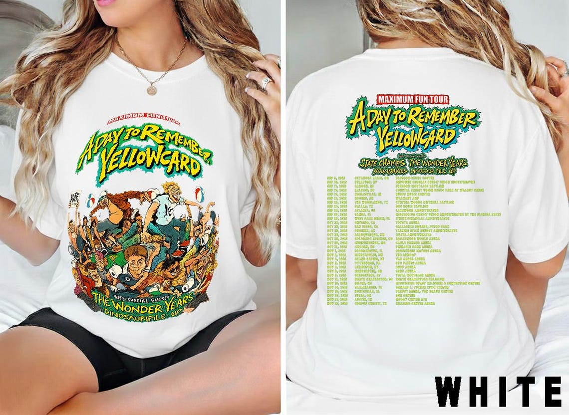 A Day To Remember X Yellowcard Tour 2025 Shirt White