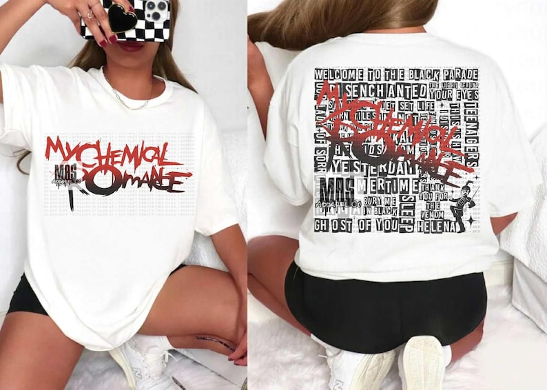 Mcr Concert Tshirt Chemical Romance Song Title Tshirt