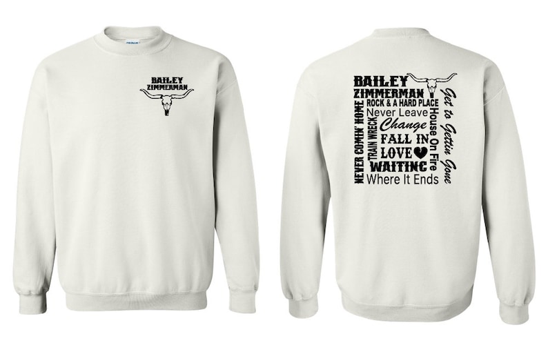 Bailey Zimmerman Sweatshirt Front And Back Design