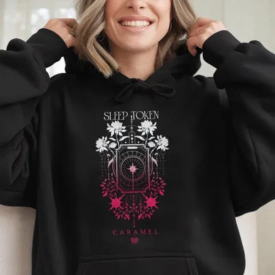 Sleep Token Band Hoodie  Caramel Floral Gothic Aesthetic Graphic Shirt
