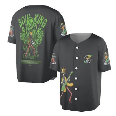 One Piece Soul King Brook Skull Graphic Musician Anime Manga Fan Merch Baseball Jersey