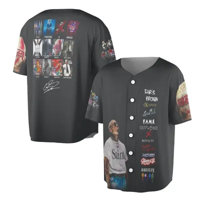 Chris Brown Rapper Album Tour Graphic Exclusive Hip Hop Fan Merch Baseball Jersey