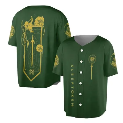 Sleep Token Gold Emblem Design Baseball Jersey