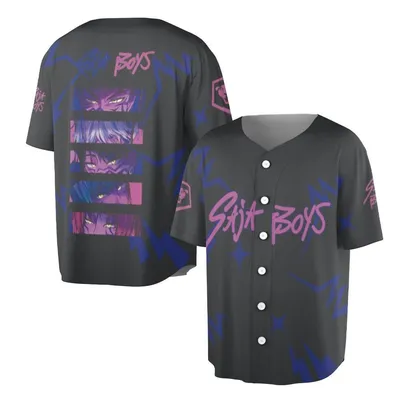 Stajja Boys Anime Eyes Graphic Baseball Jersey